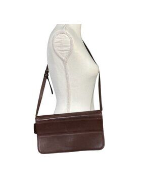 Coach Tribeca 9091 Leather Rectangular Crossbody Bag Chocolate Brown